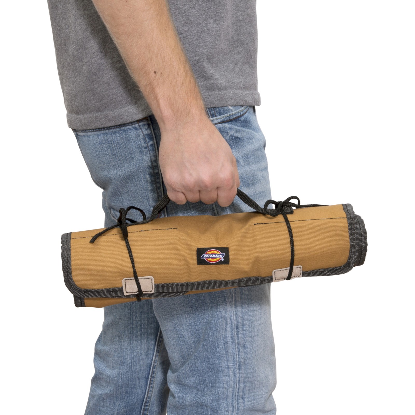 Wrench Roll Sleeve Hand Tool Bag Holder Large Gray Tan Dickies 57006