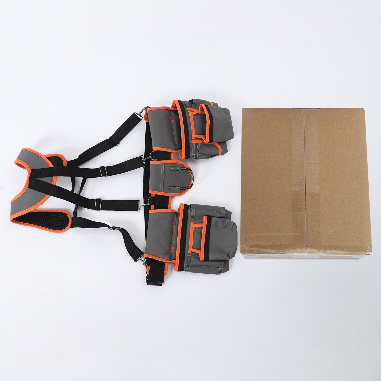 Heavy Duty Tool Belt Pouch with Suspenders Multifunctional Electrician Tool Bag