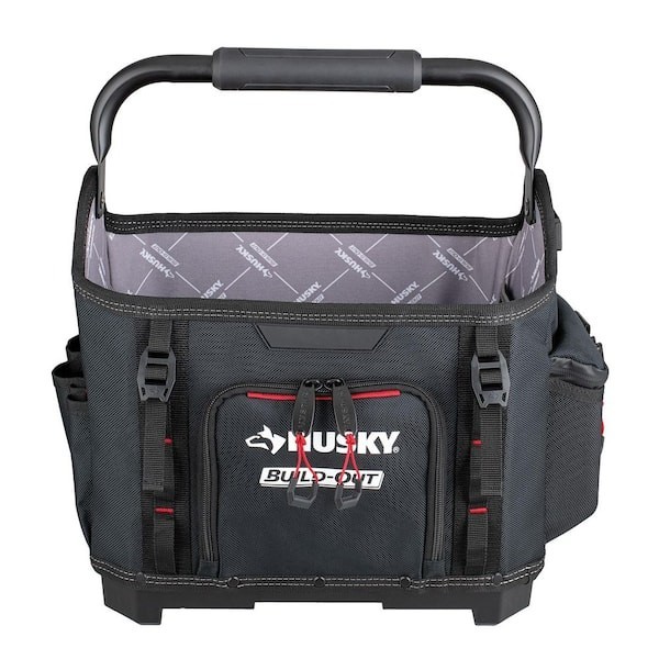 Husky Build-Out Heavy Duty Contractors 14 In. Tool Tote Box Rugged Build Out 14″