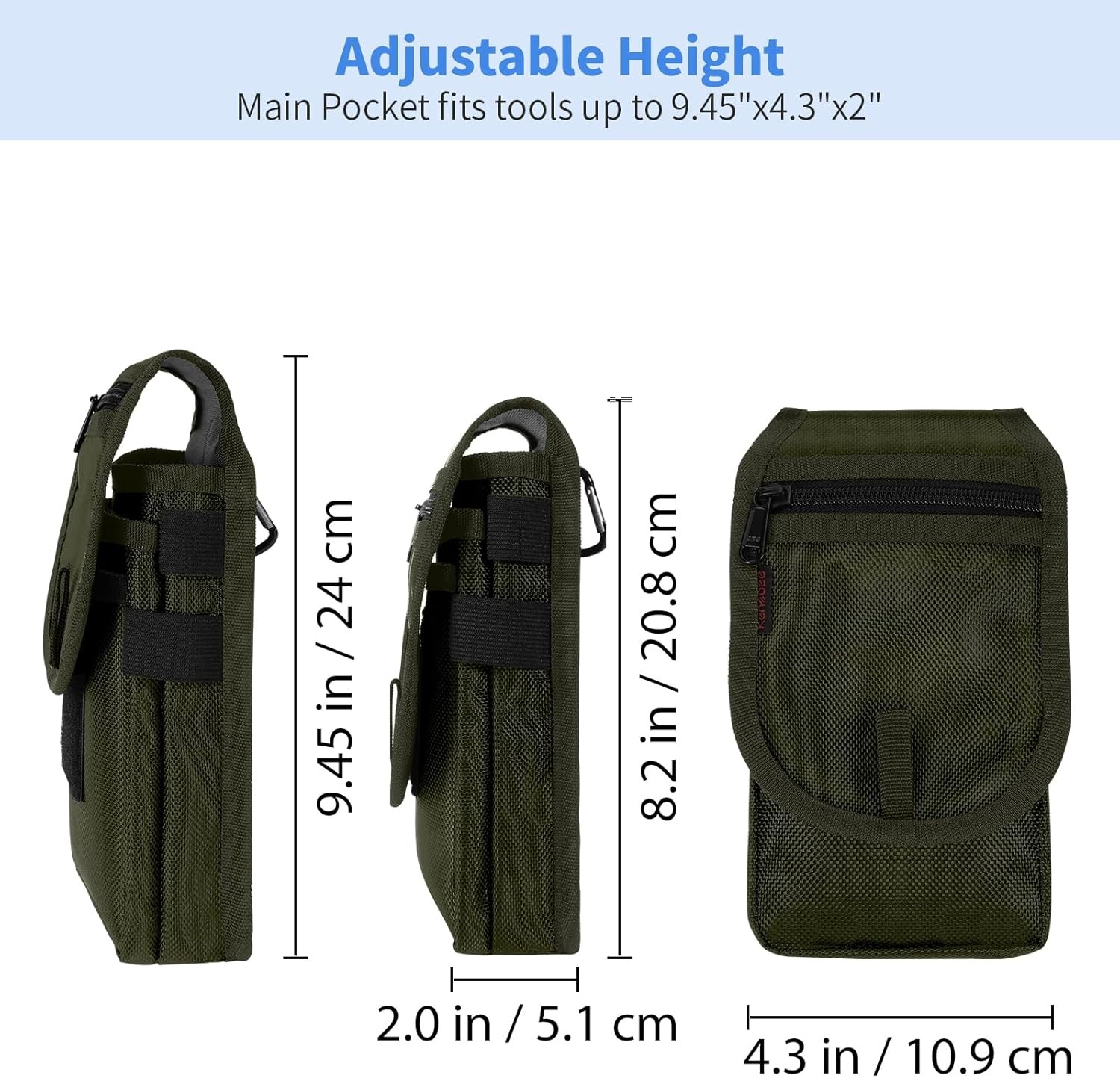 Belt Tool Pouch Multitool Organizer Holster Nylon Bag for EDC Gears Cellphone