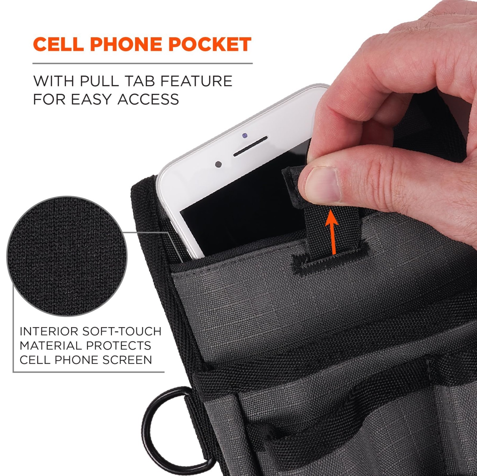 Utility Tool Pouch with Knife Holster, Scanner Holder & Cell Phone Pocket