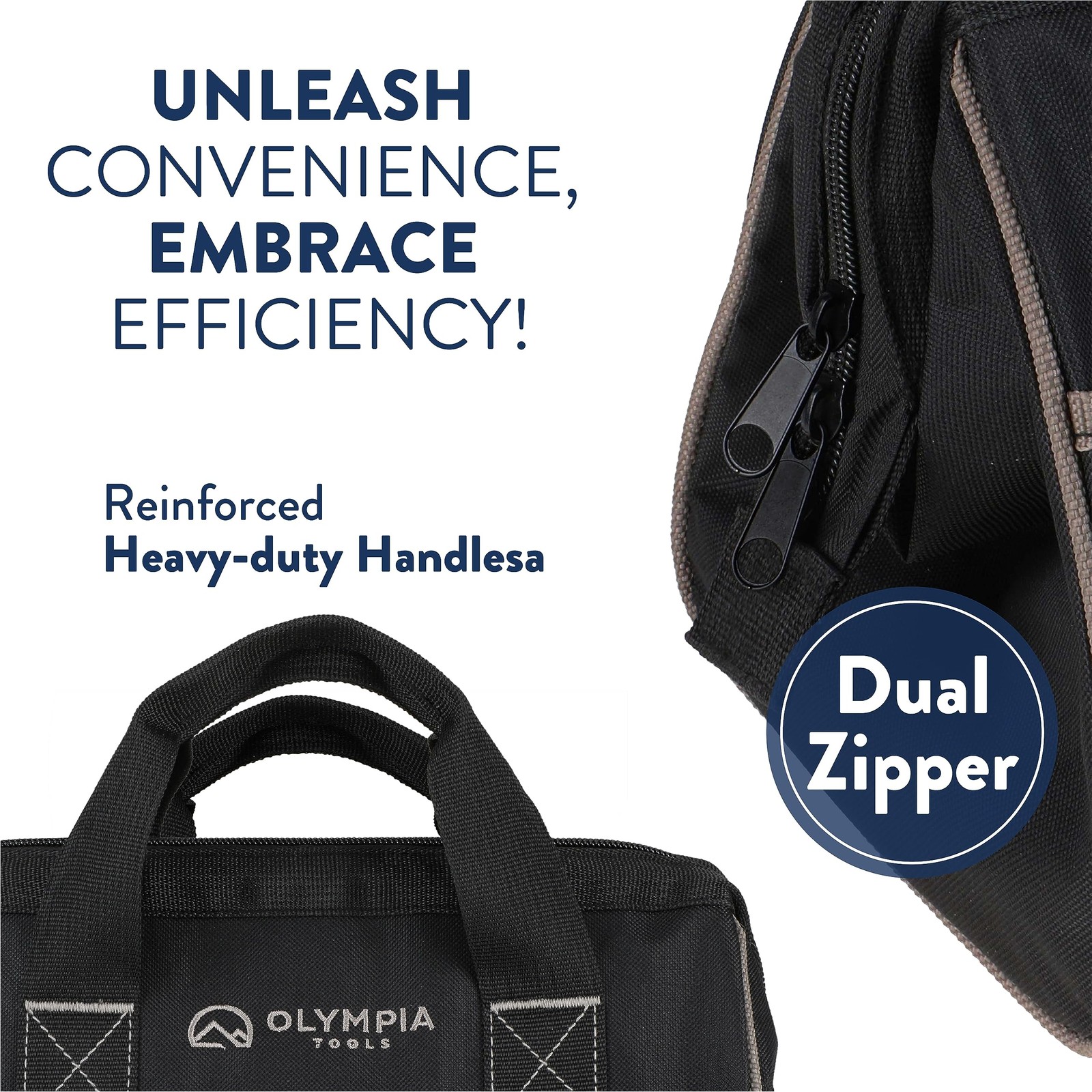 Bag 12 Inch Heavy Duty Tools Bag With 3 Large Pockets Adjustable Shouder Straps