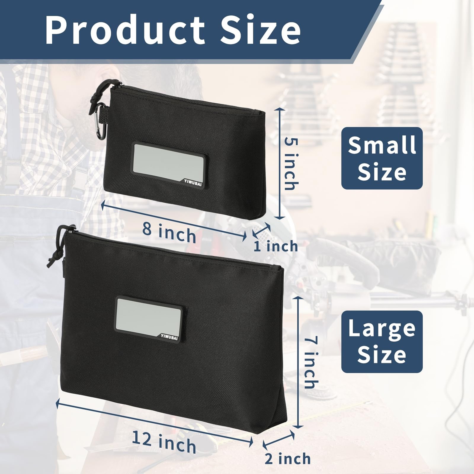 YIWUBAI 4-Pack Tool Pouch Zipper Bag,Multipurpose Storage pouch,Small Tool Ba…