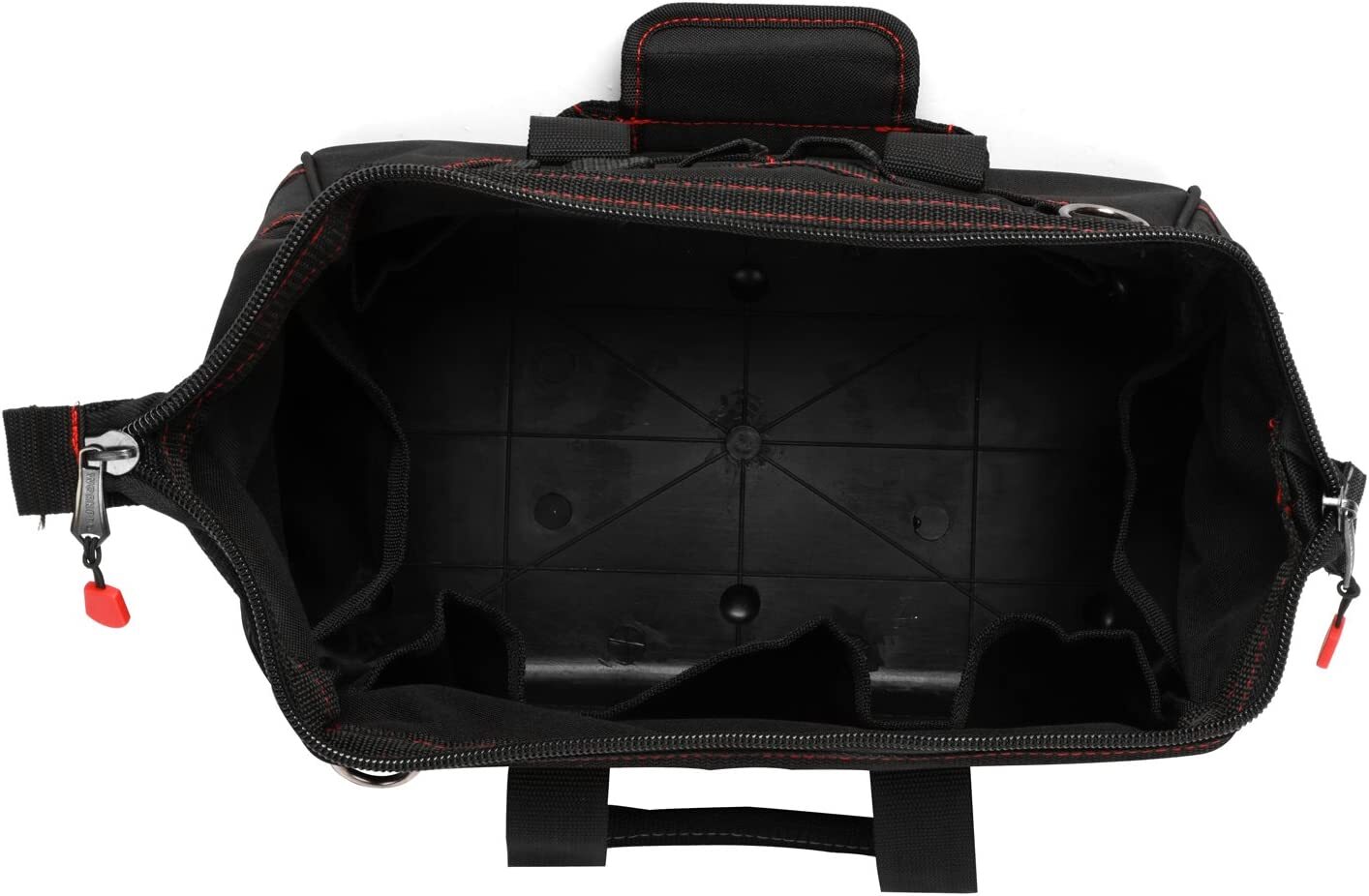 WORKPRO 16″/14″/12″ Wide Mouth Tool Bag Black Tool Storage Tote with Rubber Base