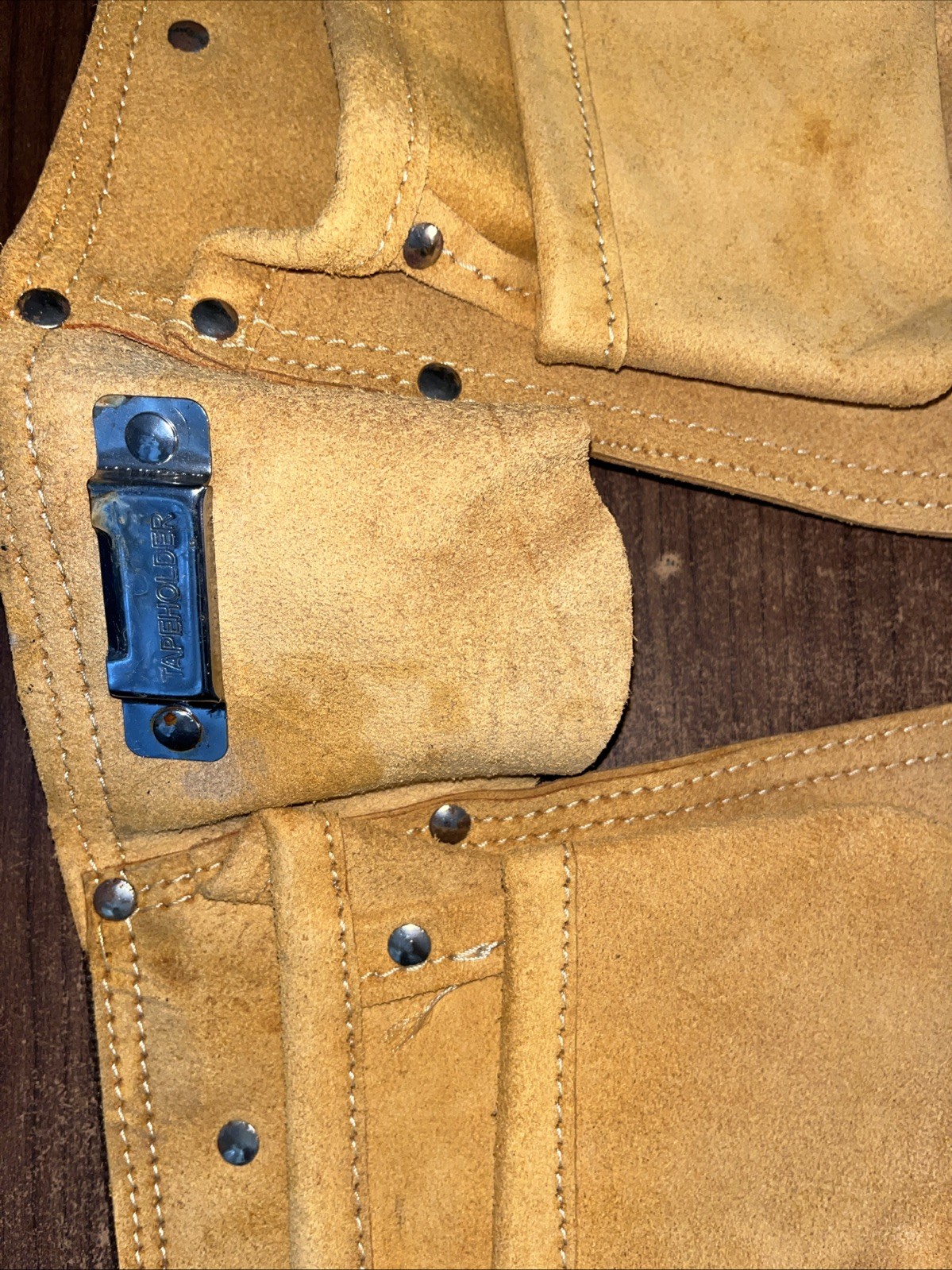 TUFF STUFF 11-Pocket Suede Leather Tool Apron in Gold