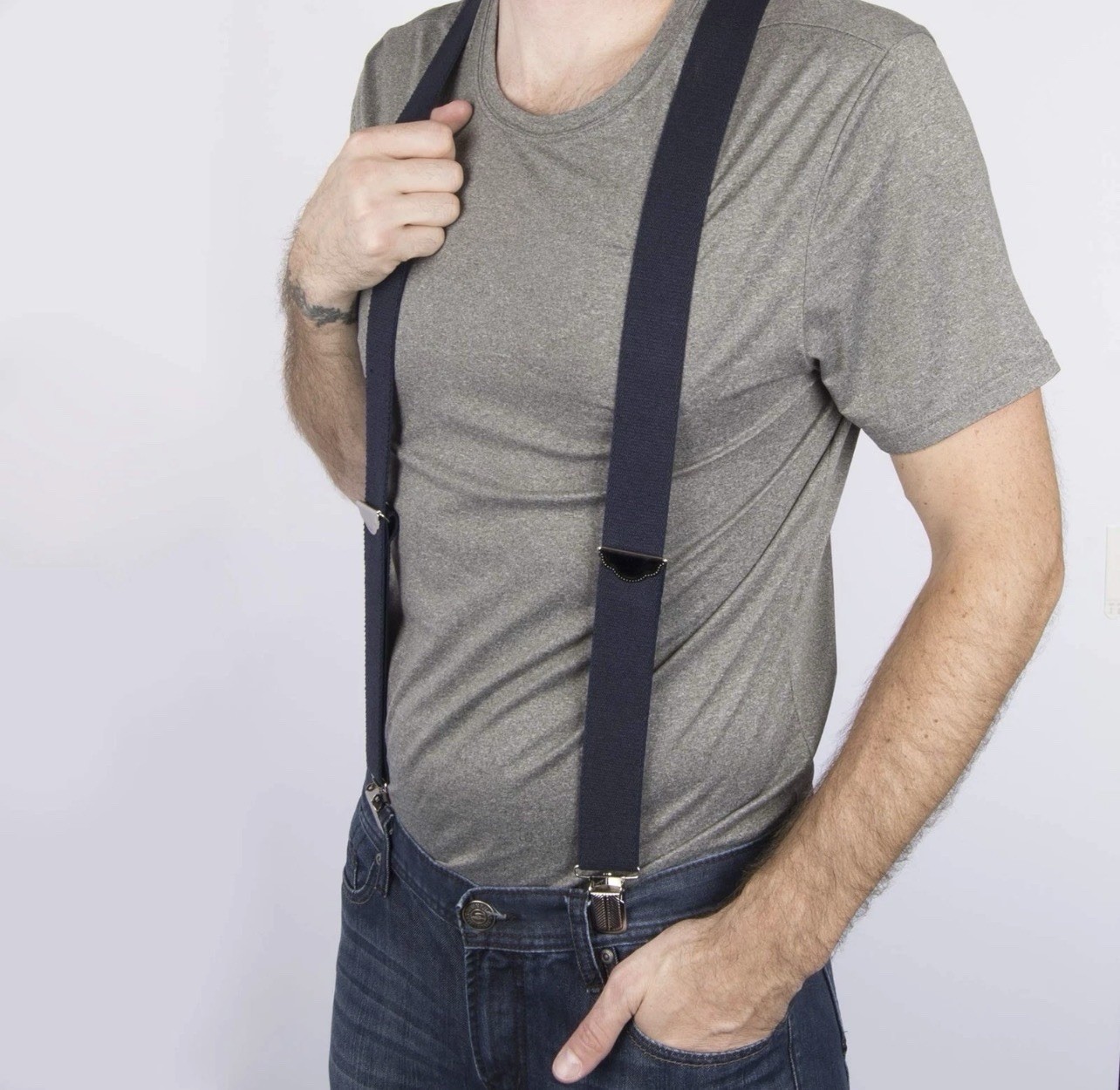 Dickies Men’s 1-1/4 Solid Straight Clip Suspender, Navy, One Size, Navy