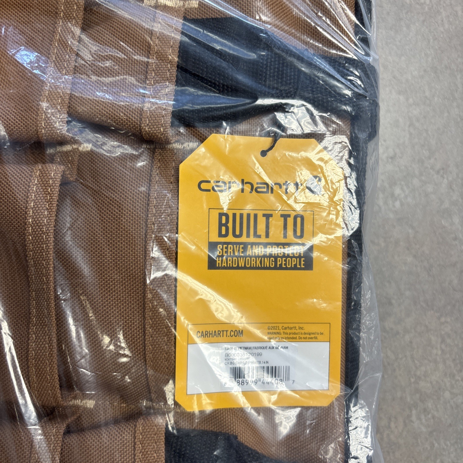New Carhartt 14-INCH MOLDED BASE HEAVYWEIGHT/DUTY TOOL BAG Brown Water Resistant