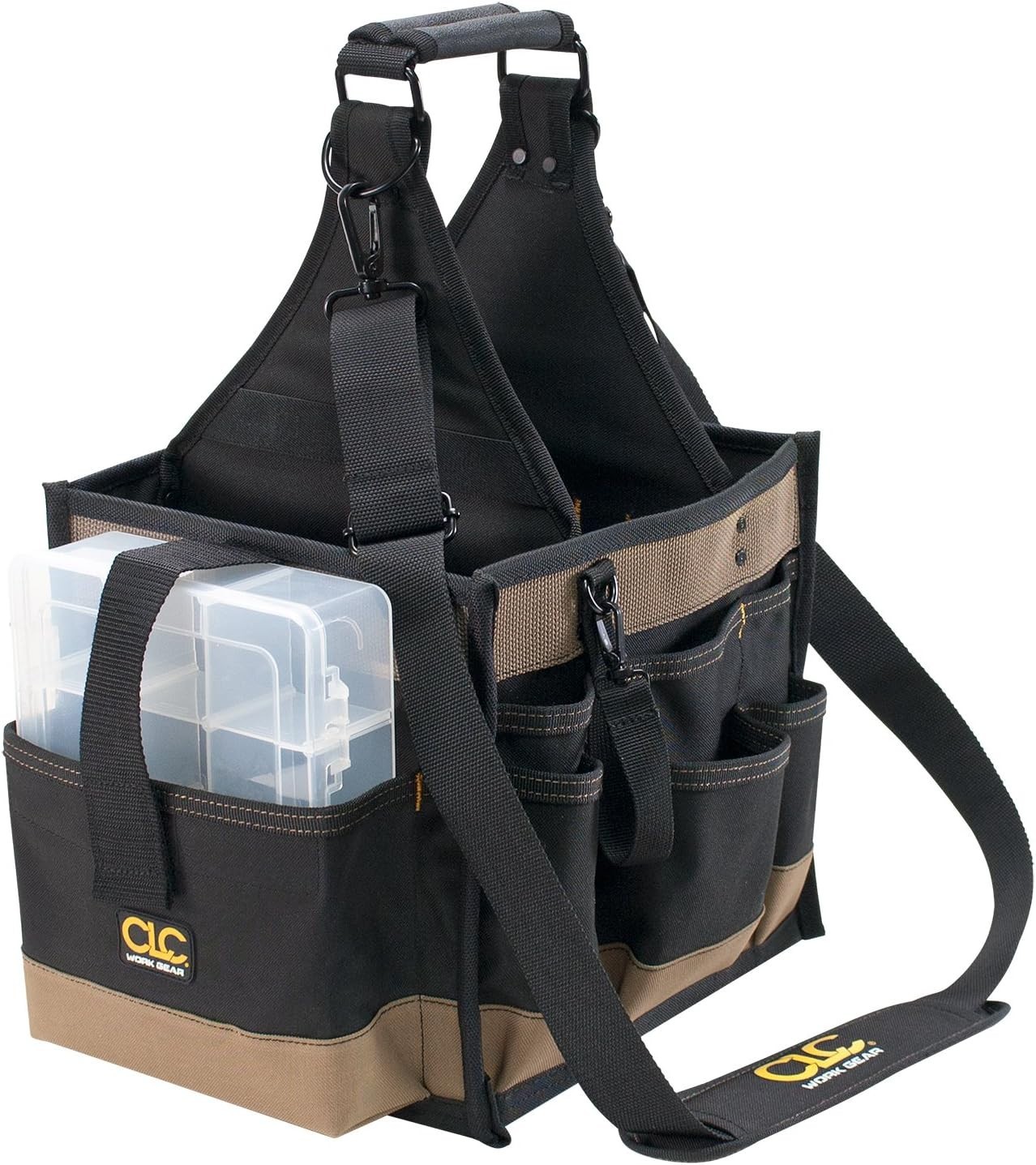 Large Electrical Tool Carrier, 22 Pockets, Black