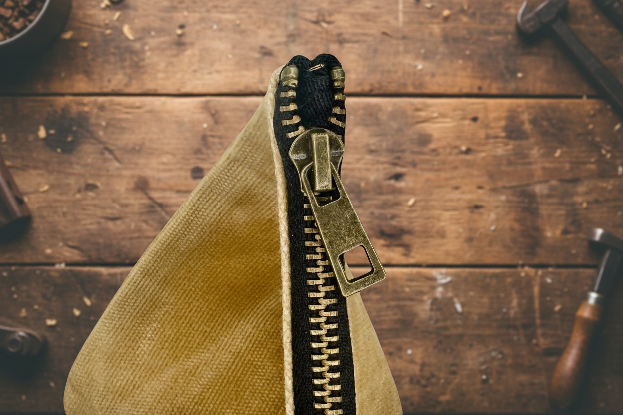 Waterproof 16oz Heavy Duty Waxed Canvas Tool Zipper Pouch – Tan