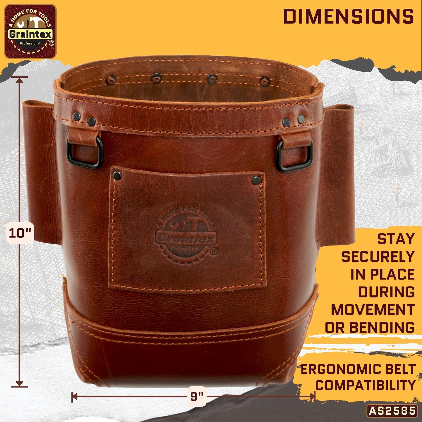 Graintex Chestnut Brown Utility Holster Pouch Durable Tool Organizer Bag
