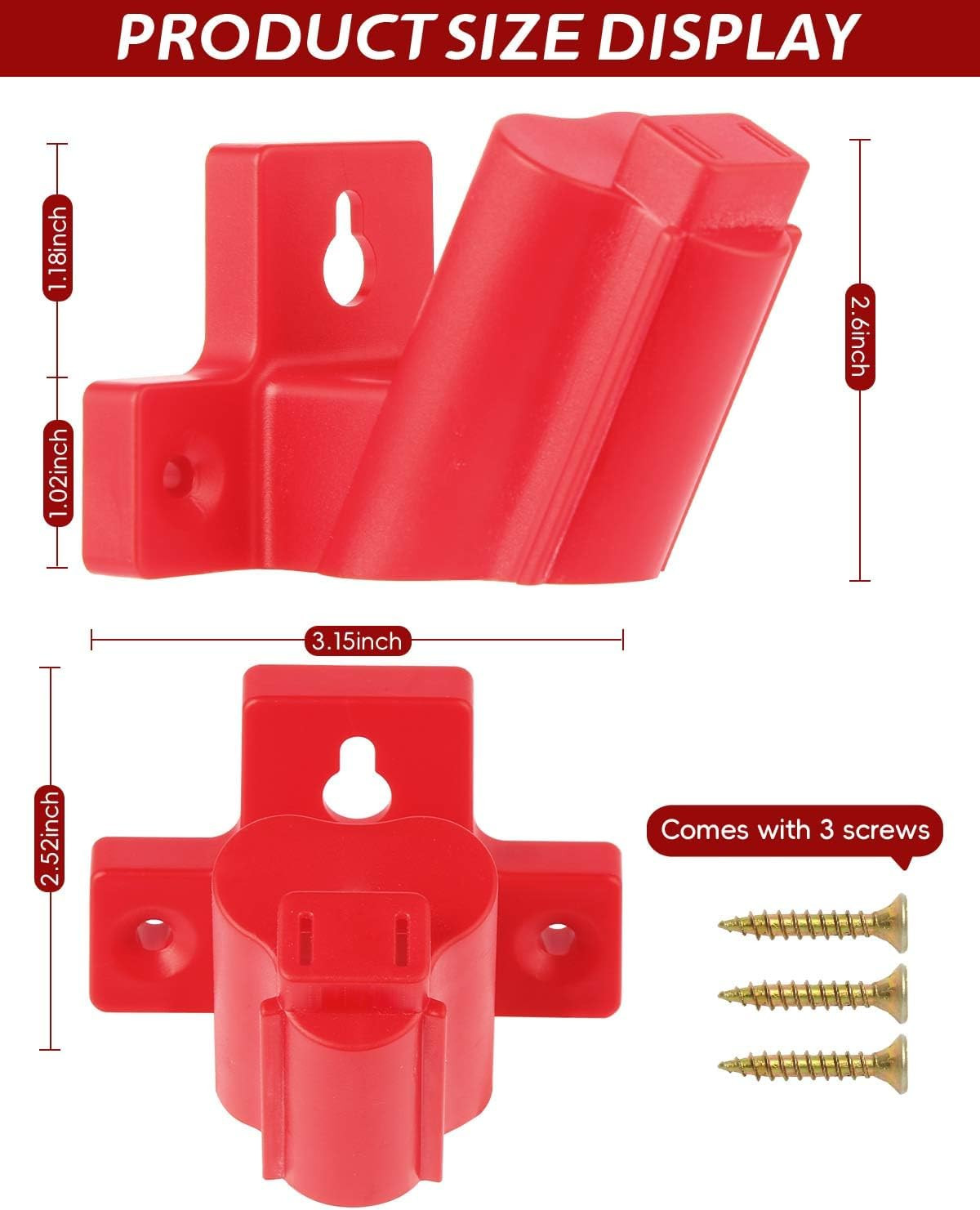 6-Pack Tool Holder Compatible with Milwaukee M12 12V Power Tools, Wall Mount Org