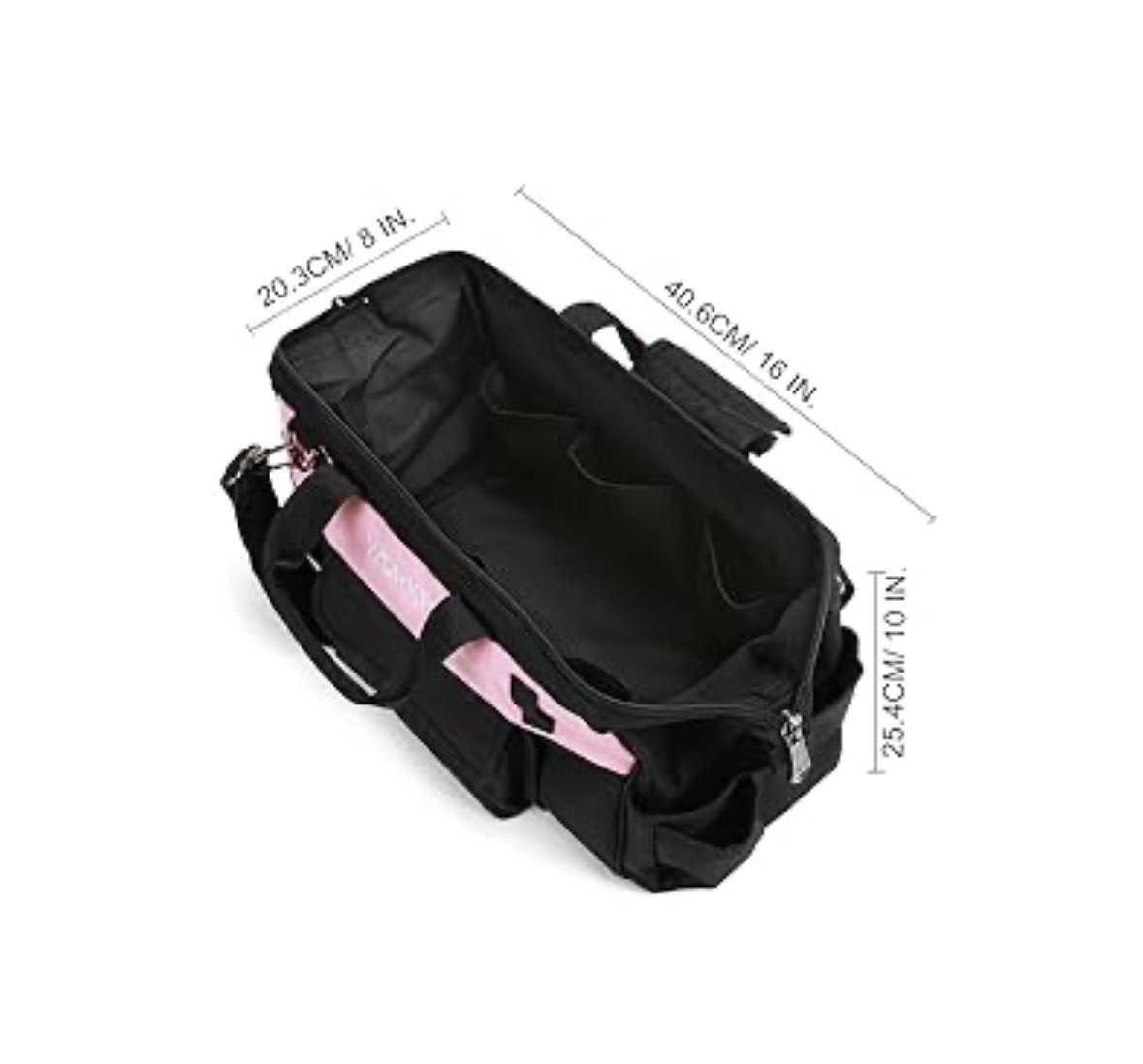 WORKPRO 16 Wide Mouth Tool Bag Tote Bag w/Inside Pockets Tool Bag Pink/Blue NEW