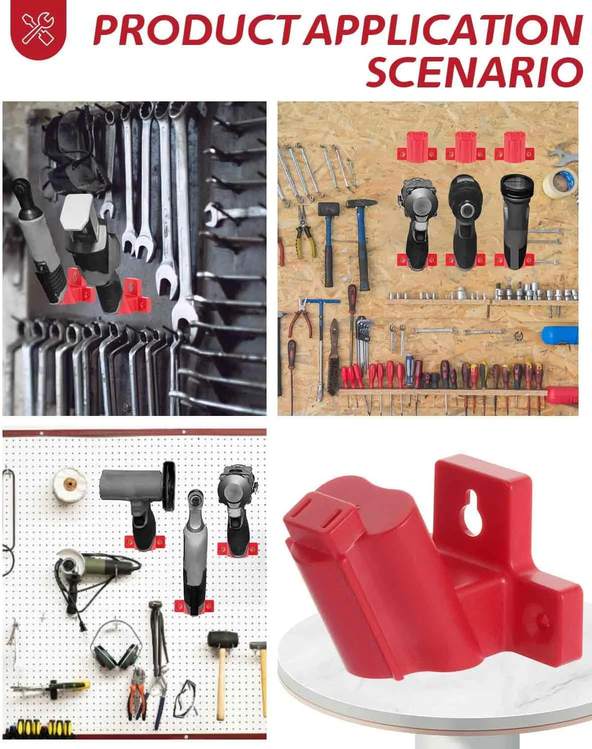6-Pack Tool Holder Compatible with Milwaukee M12 12V Power Tools, Wall Mount Org