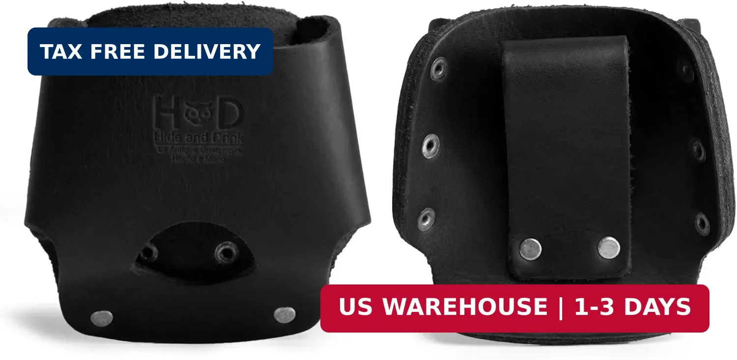 Hide & Drink, Large Tape Measure Holder, Tool Holster w/Easy Belt Loop for Handy