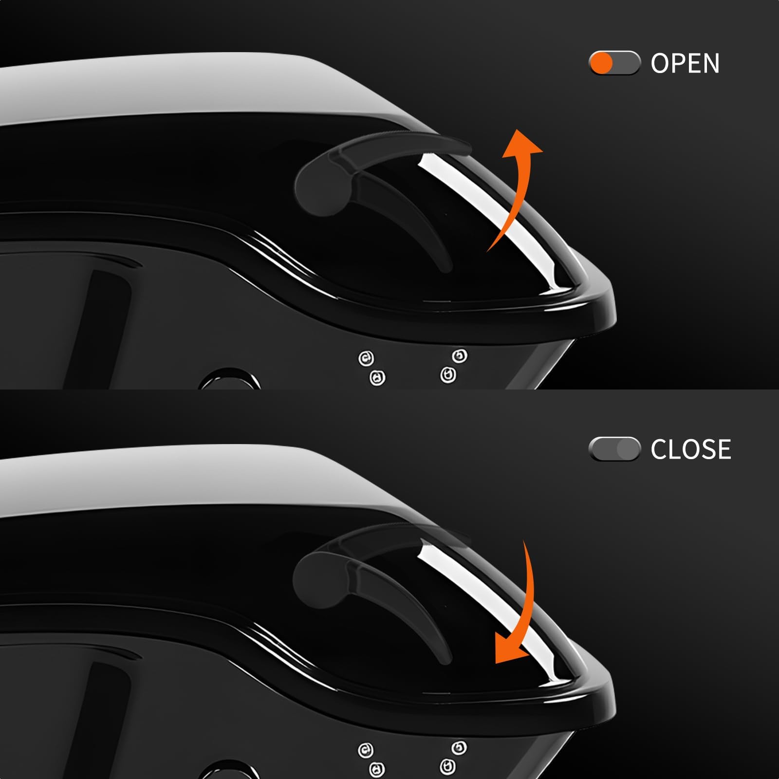 VG MOTO Gloss Black Saddlebag Latch Kit, Stainless Steel Saddle Bag Lid Lifte…