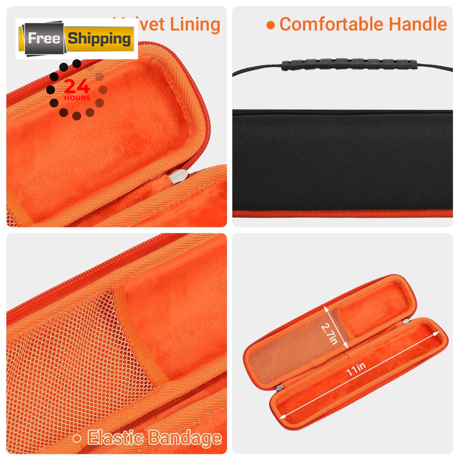 PCGDFly Tools Storage Case for Klein L12*W 2.5*H 2 inches, Black with Orange