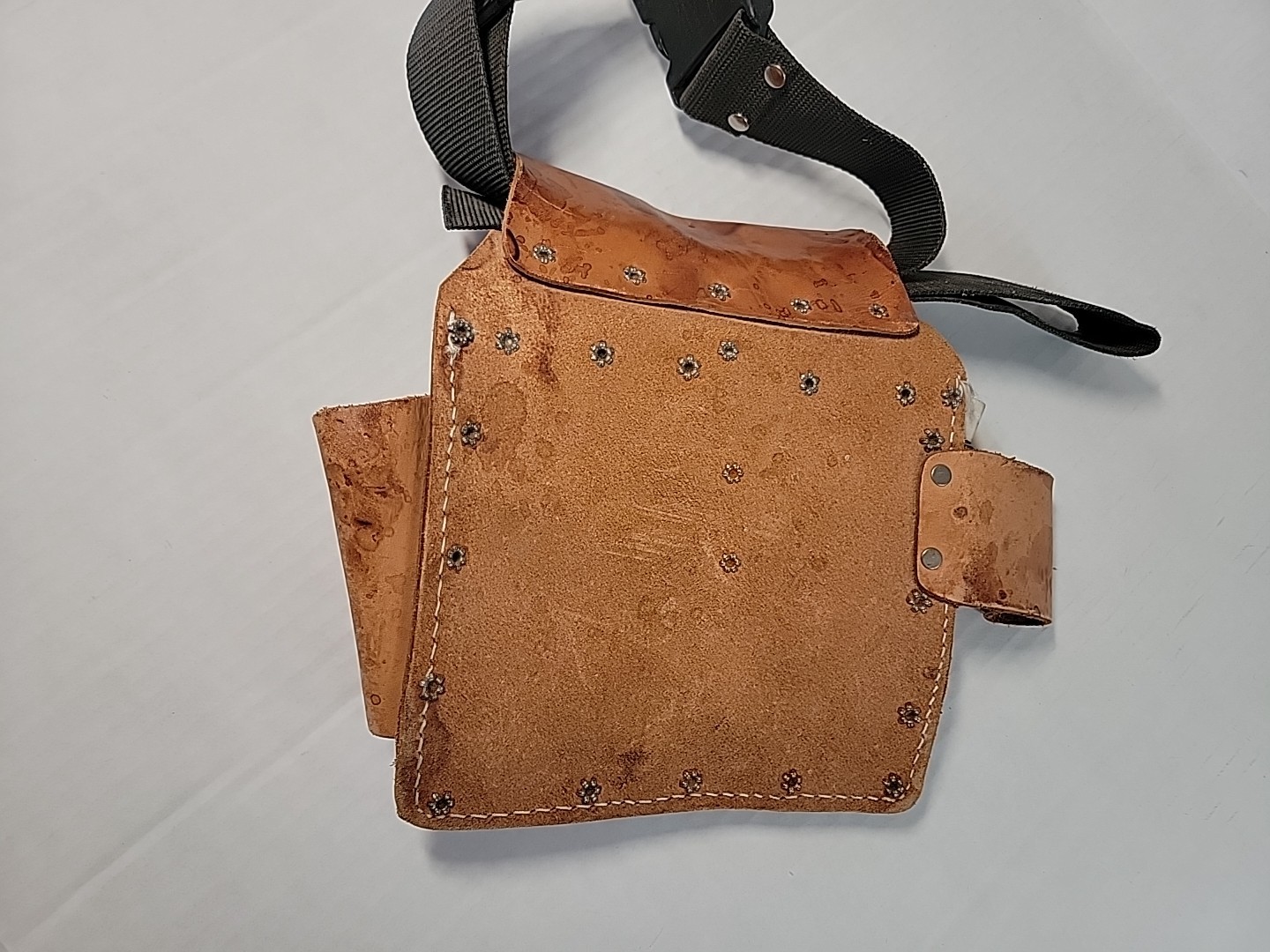Vintage Genuine Leather Electrician Tool Pouch Bag By Rooster R-500