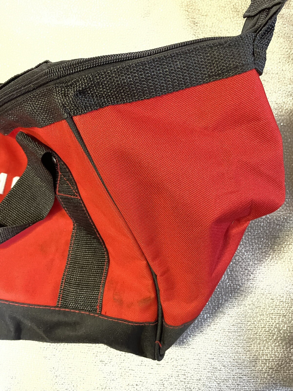 Red & Black Craftsman Tool Bag Tote W/ Handle Zipper Closure