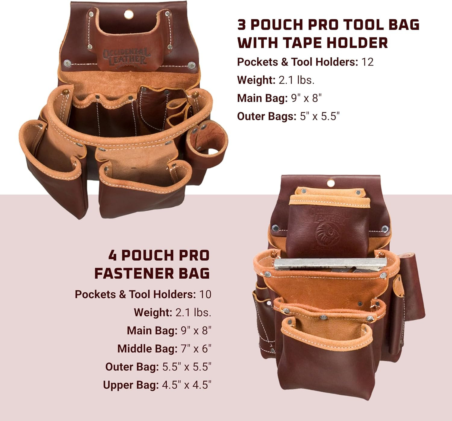 X-Large Seven Bag Framer Set – 23 Pockets, Premium Leather, Made in USA
