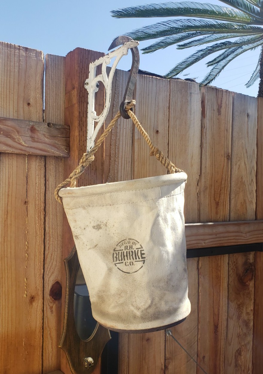 Rare Vintage R.H. Buhrke Lineman Bag / Bucket 12″ w/Hook