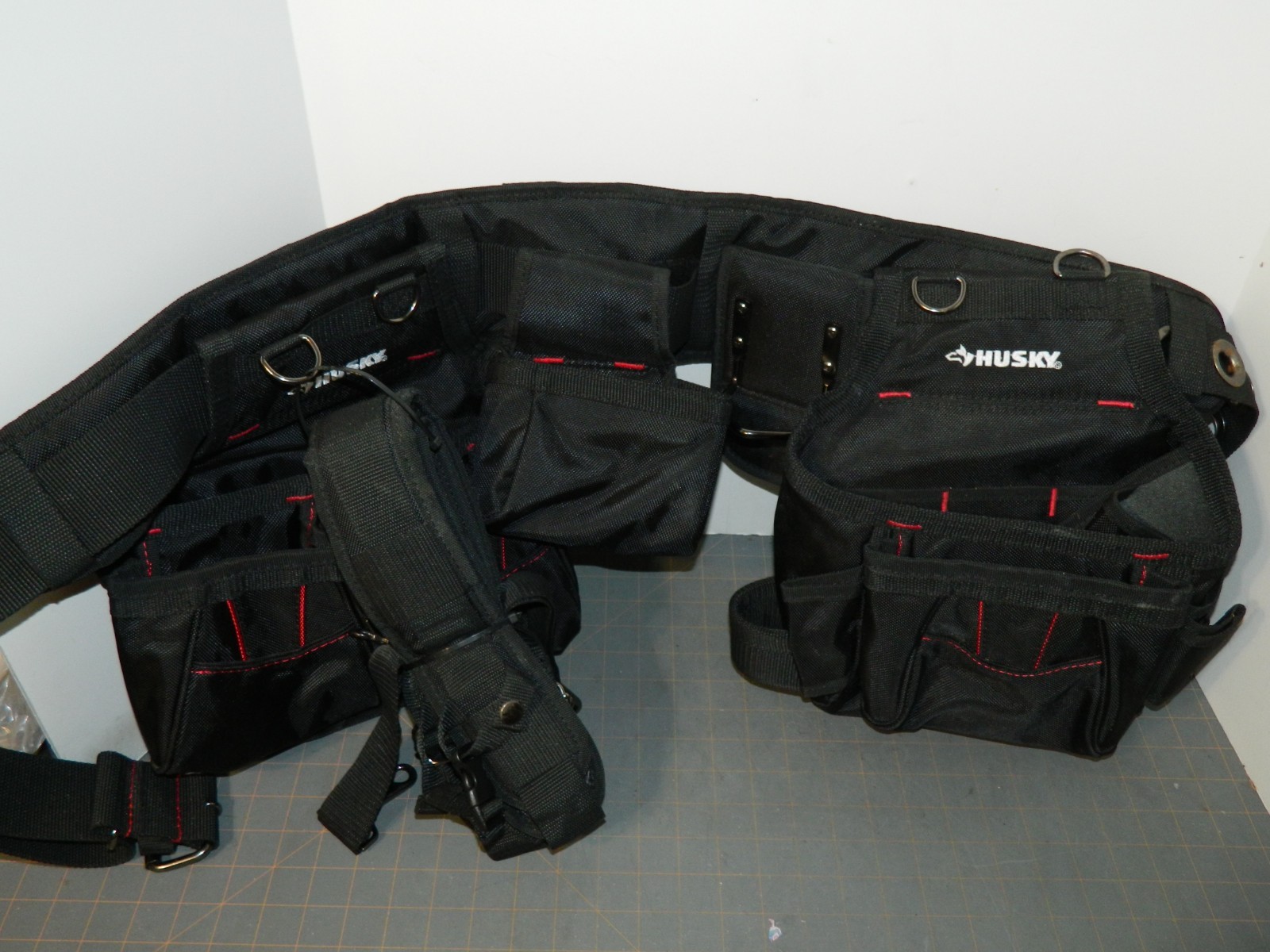 NEW Husky Framers Suspension Rig Work Tool Belt w/Suspenders 18 Pockets Nylon