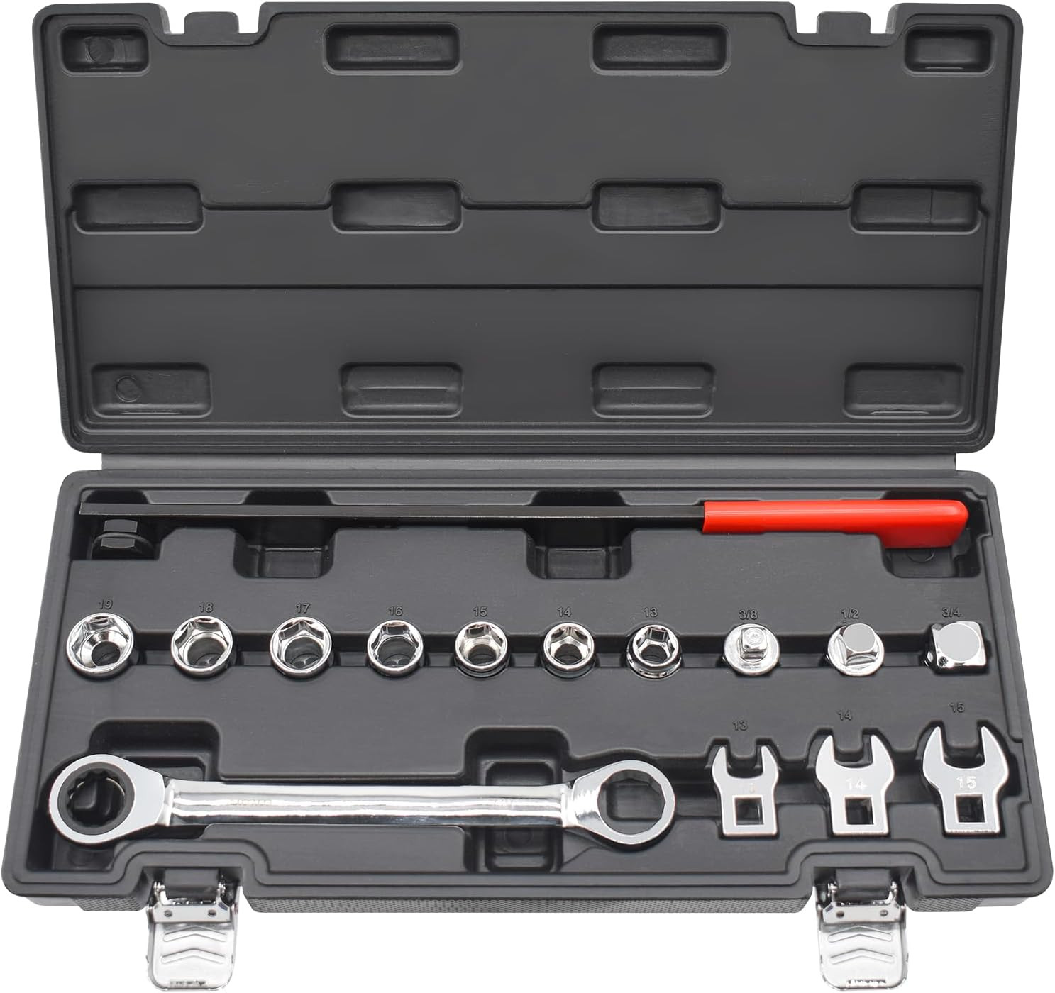 15Pcs Universal Ratcheting Serpentine Belt Tool Set, Serpentine Belt Removal Ins