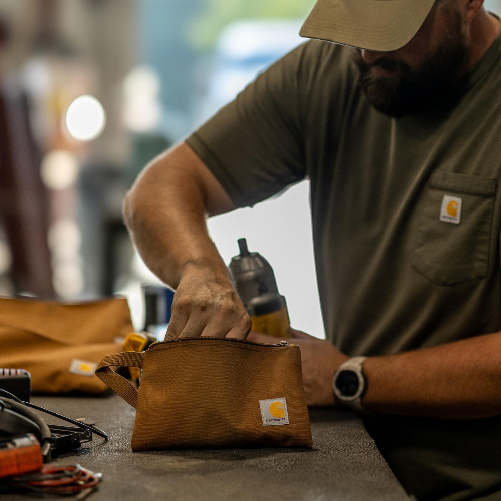 Carhartt Utility Zipper One Size Fits All, Brown / Black / Gravel