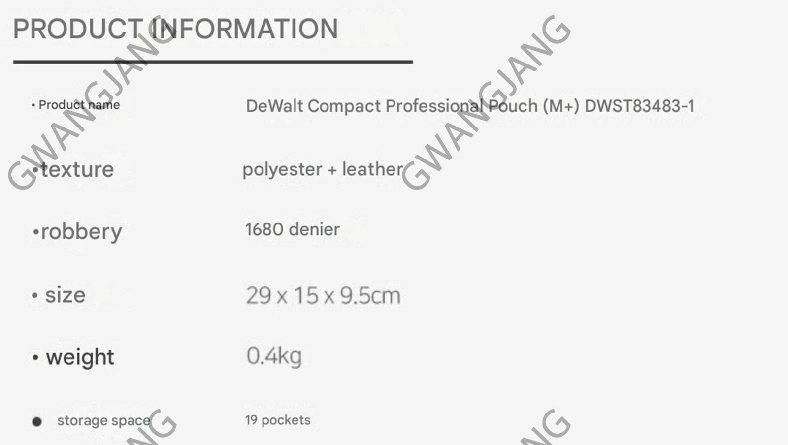 Dewalt Electrician Pouch 19 Pockets Tool Bag Medium DWST83483-1 DIY Easy Hand A