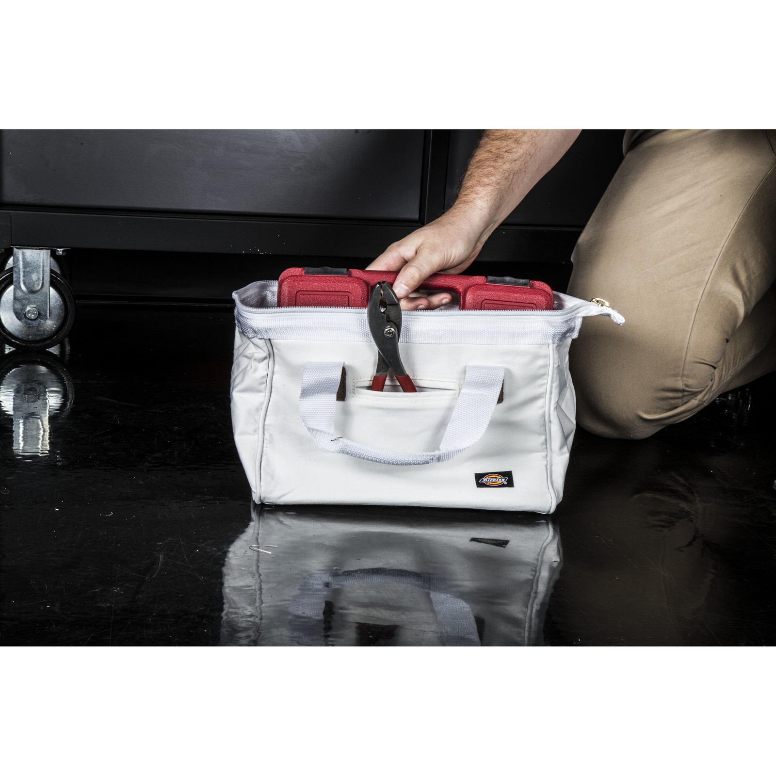 Work Tote Tool Bag 12 inch Job Sack White Dickies 57043