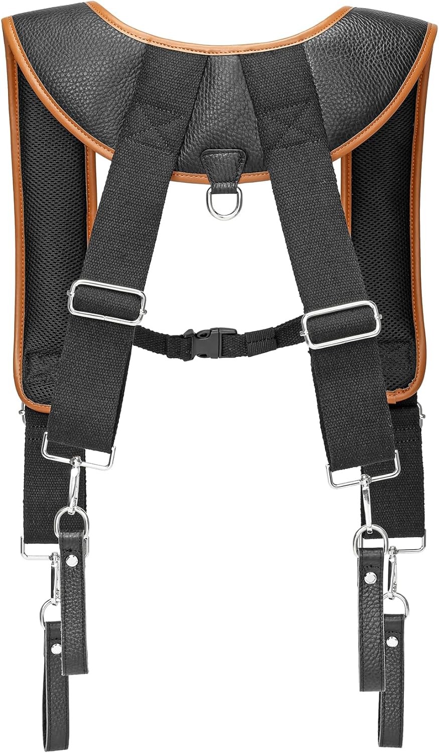 Adjustable Heavy-Duty Leather Tool Belt Suspenders for Work and Construction