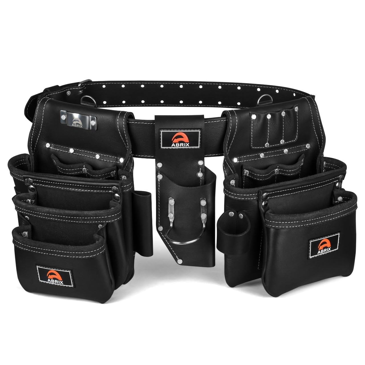 Heavy Duty Tool Belt for Men – 4MM Thick Genuine Leather, Brass Buckle & Rive…
