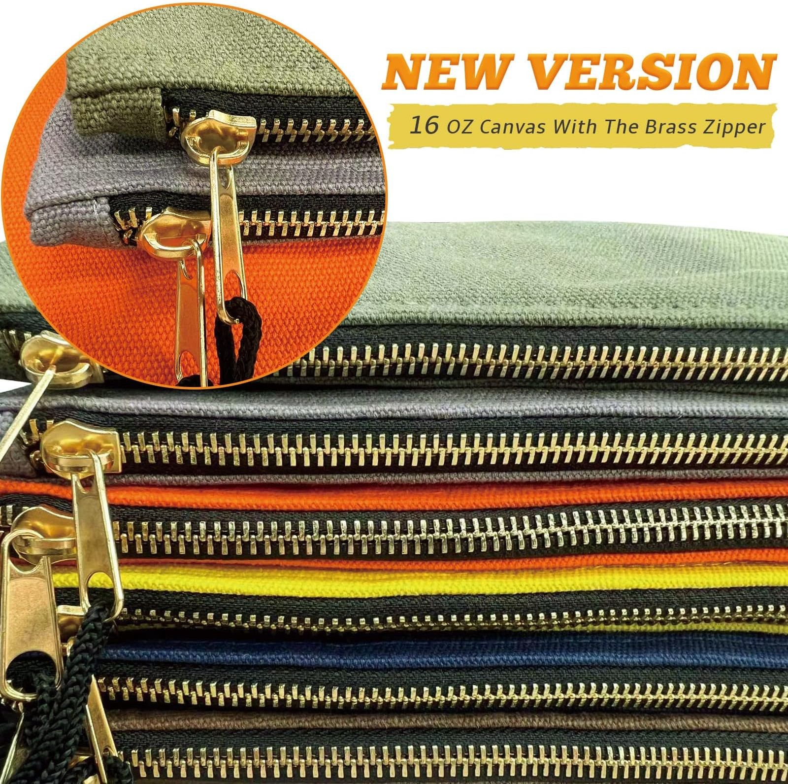 Heavy Duty Canvas Tool Bag Organizer – 7 Pack Zipper Utility Pouches in Assor…