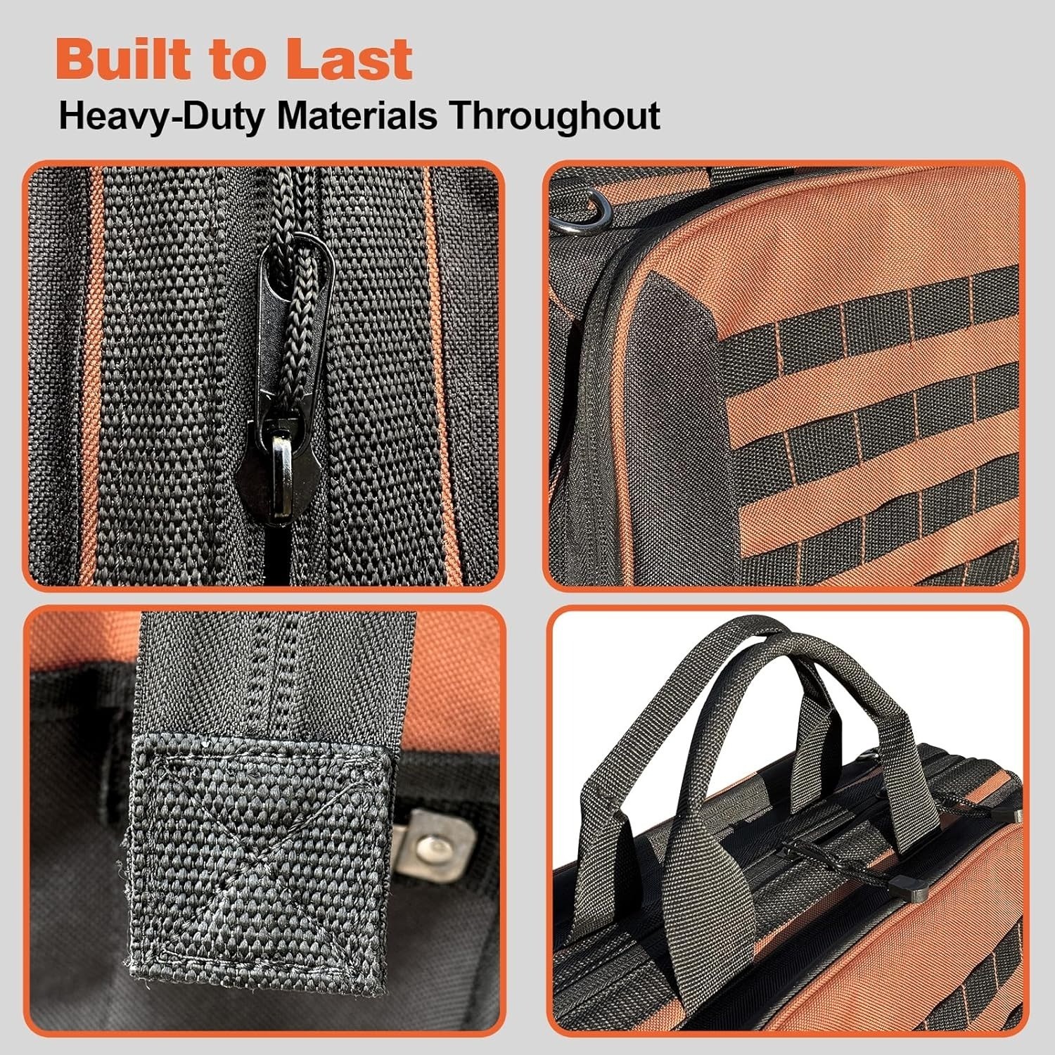 20 Inch Heavy Duty Tool Bag for Electrician 80 Molle Loops 46 Pockets Waterproof