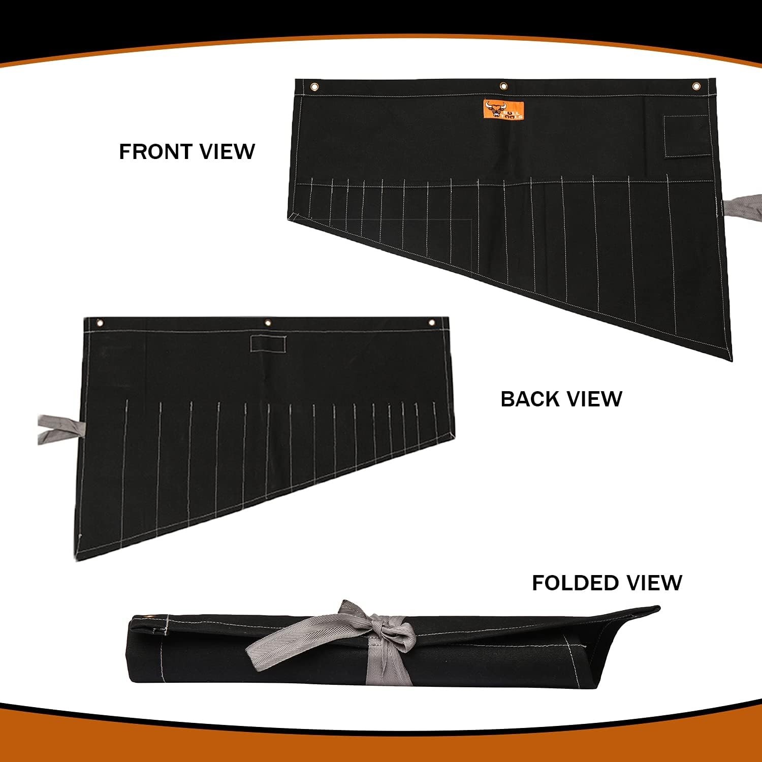 Roll Up Tool Bag Organizer 16 Pockets Metric & SAE Wrench Organizer Heavy Dut…