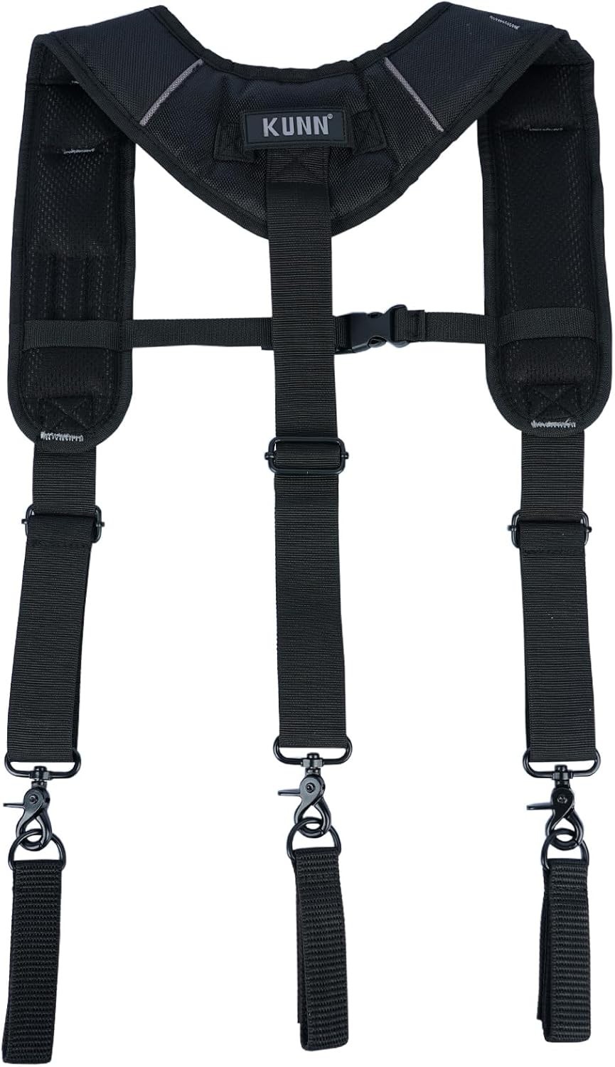 Heavy Duty 3-Point Padded Tool Belt Suspenders Construction Work Pouch Harness