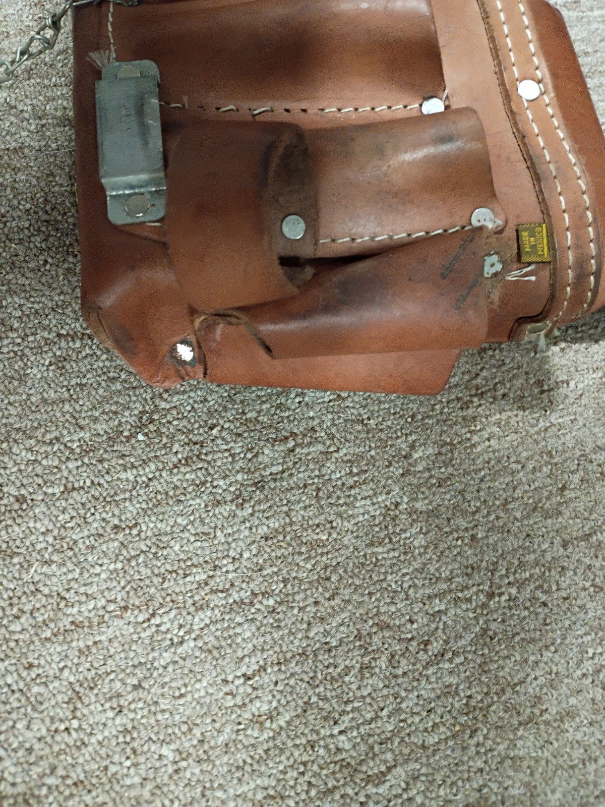 Vintage craftsman 940487 Tan leather electrician tool pouch