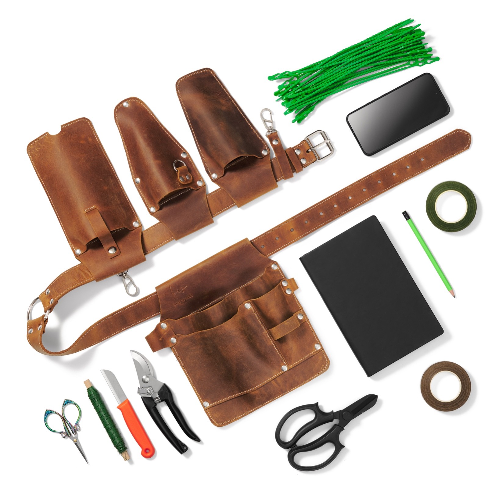 Adjustable Garden Belt — Leather Tool Belt. FLORIST tool belts. Leather belt.