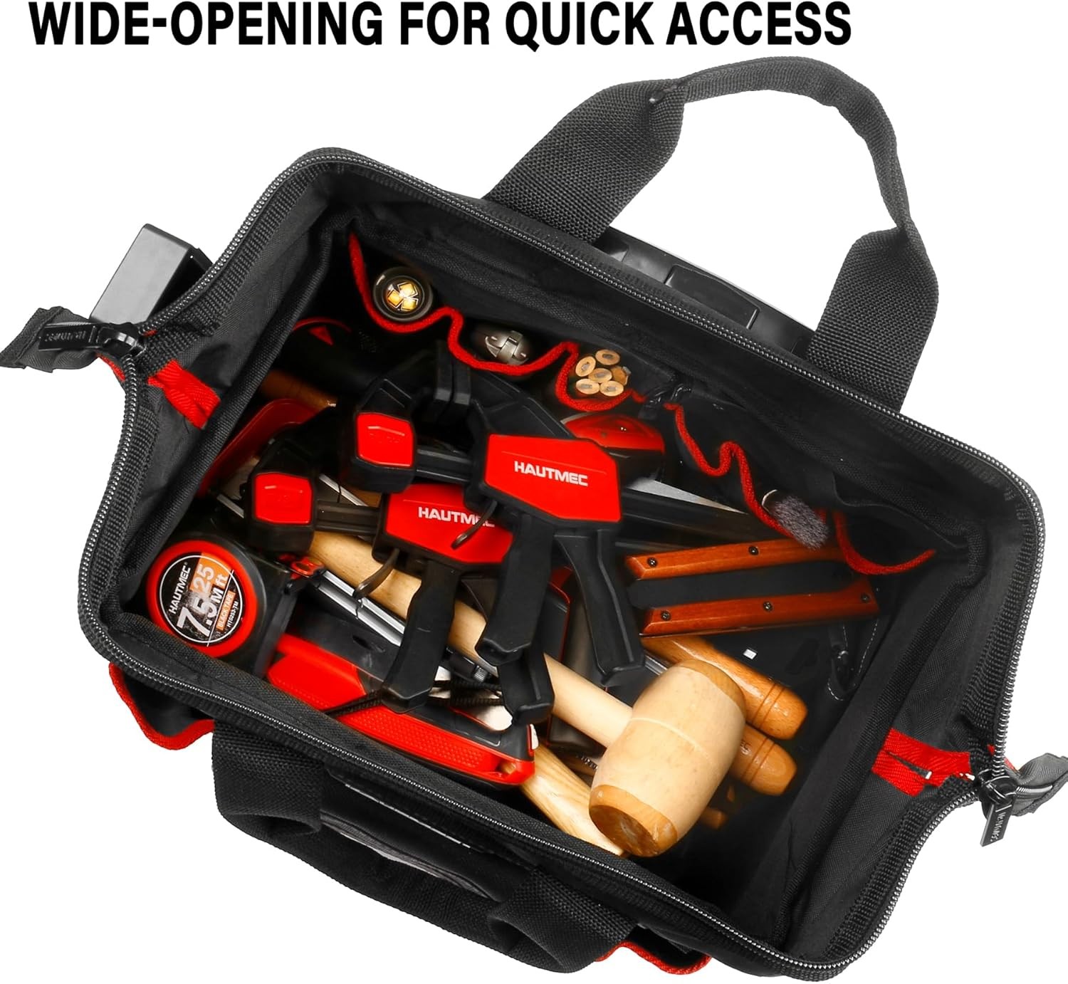 HAUTMEC 2 Piece Rolling Tool Bag Set 15 Inch Wheeled Tote