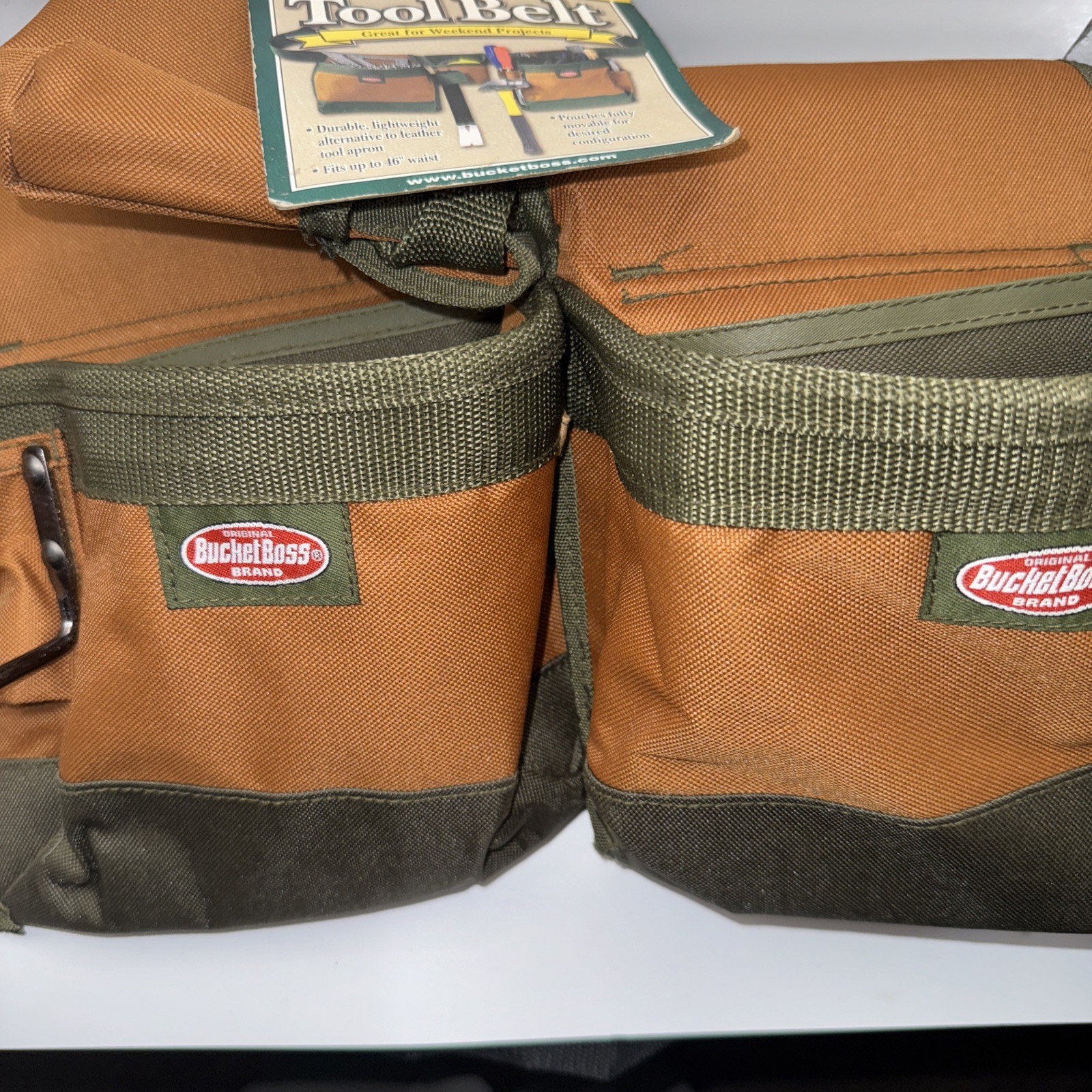Bucket Boss Handyman’s multi 3 Pocket Canvas Tool Belt Tape Pouch Hammer Holder