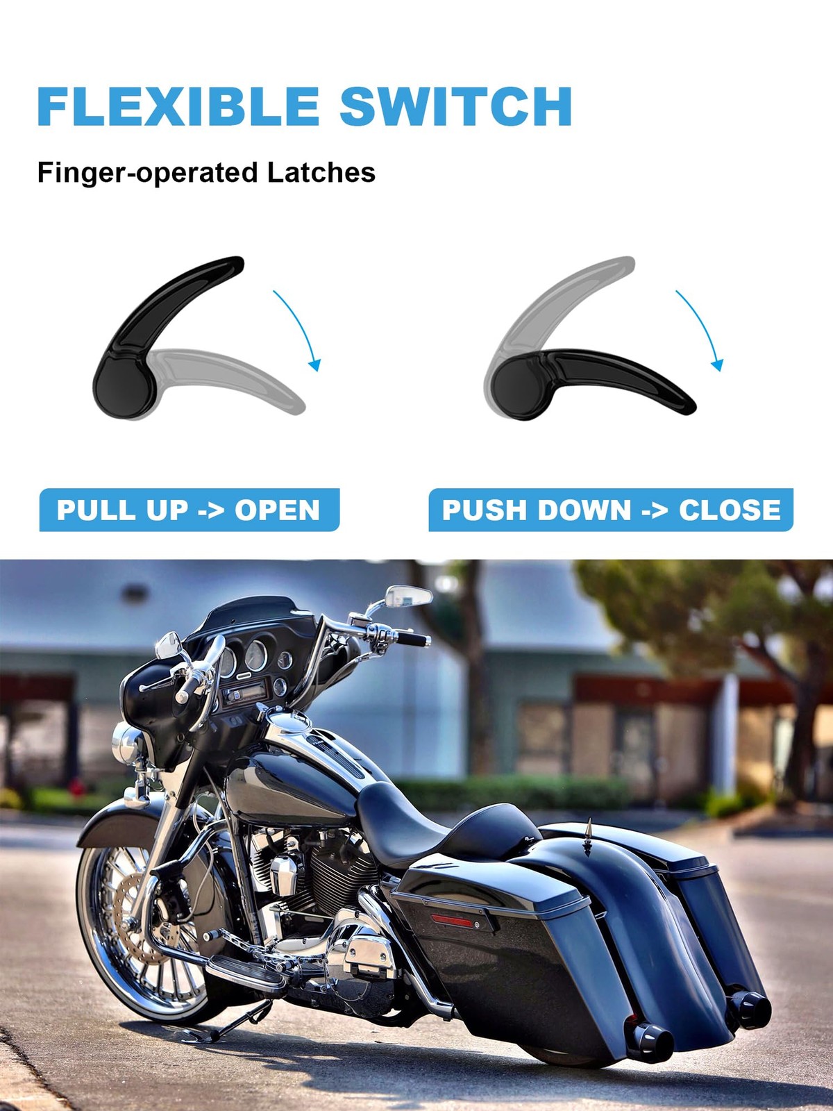 Saddlebag Latches, Black Saddle Bag Latch for Harley Davidson 2014-2024 Stree…