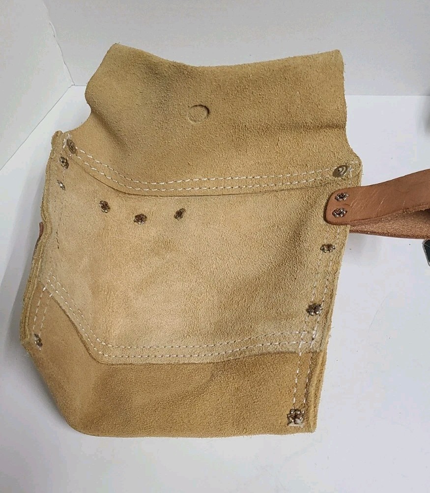 CLC Work Gear Suede Leather Carpenter Bag 3 Pocket 2 Loop Nail & Tool Bag PK489X