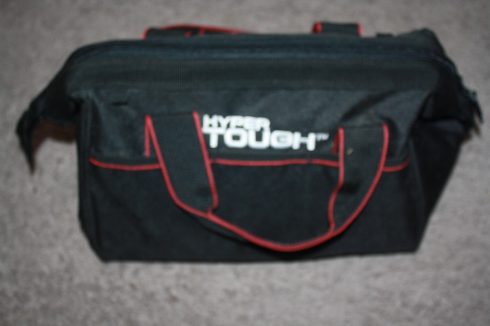 Hyper Tough 12-inch Polyester Tool Bag, with Full-Length Zipper and Double Strap