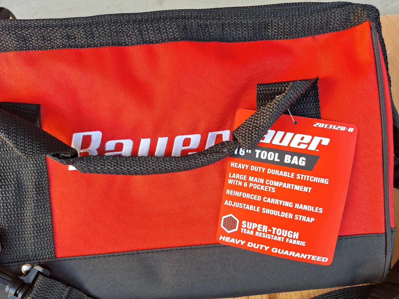 New Bauer 16 In. Tool Bag With 6 Pockets Heavy duty with shoulder strap