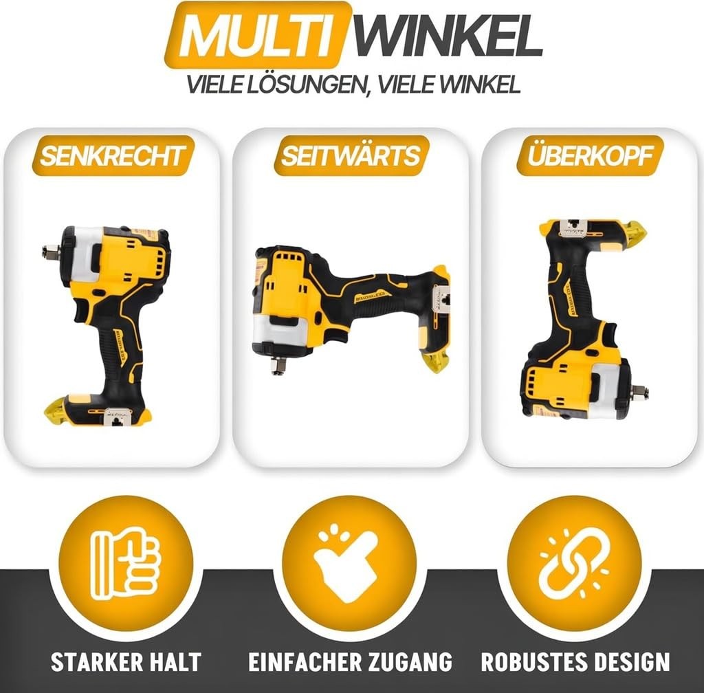 3 Pack Tool Holder Wall Mount for DeWalt 20v/60v Cordless Tools – Snap Fit Dr…