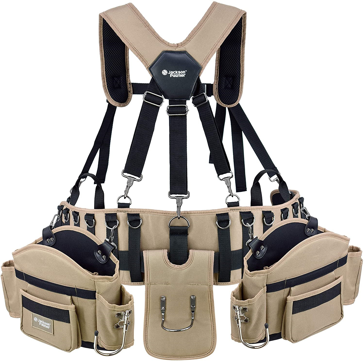 JACKSON PALMER Tool Belt Comfort Rig Tan Black Heavy Duty Work Gear