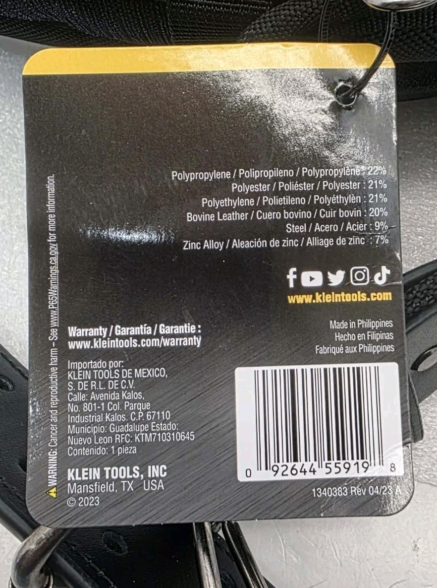KLEIN TOOLS TRADESMAN PRO MODULAR TOOL BELT SIZE L WAIST 35″ – 39″ Brand New