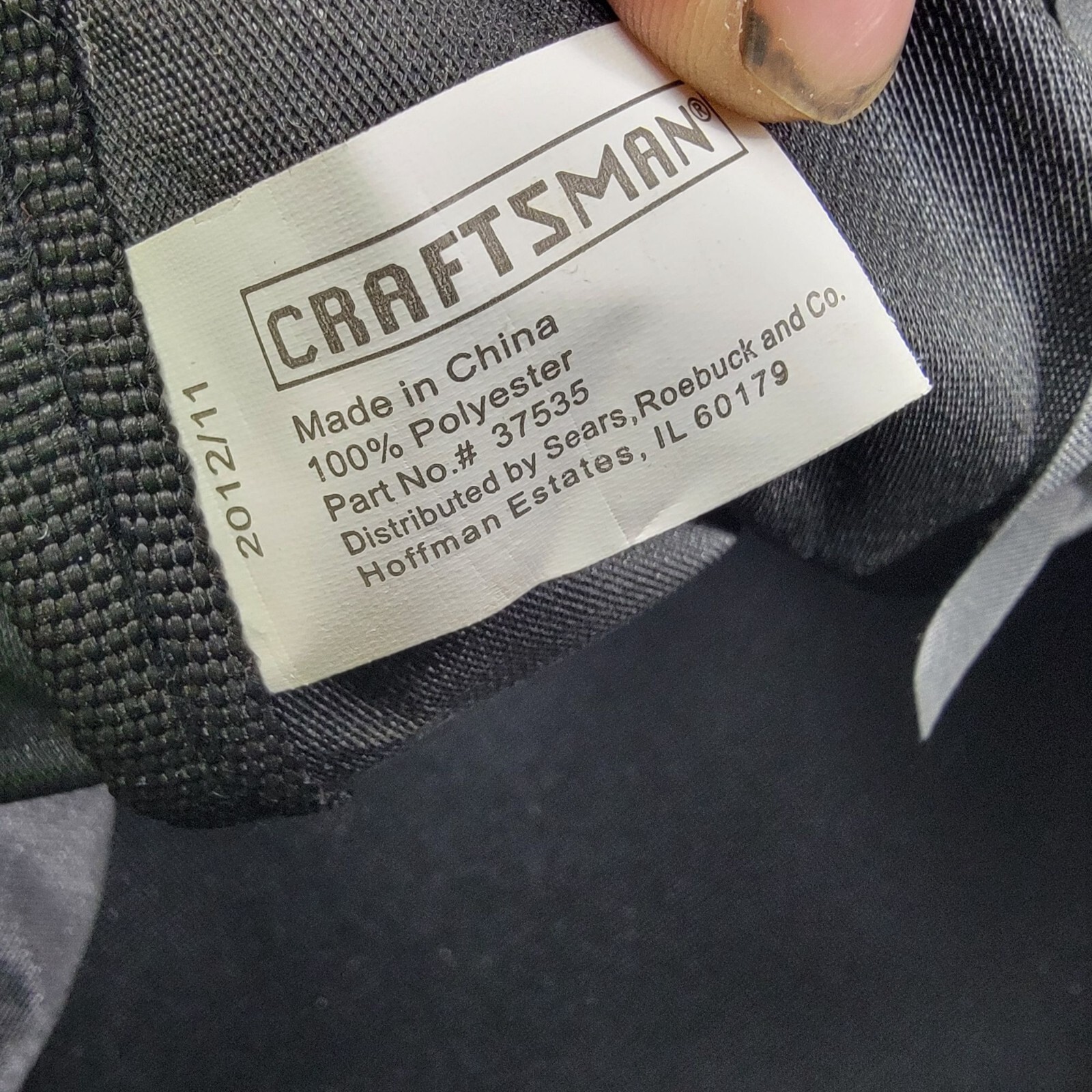 Craftsman Large Mouth Tool Bag Heavy Duty Black Red Polyester With Zipper