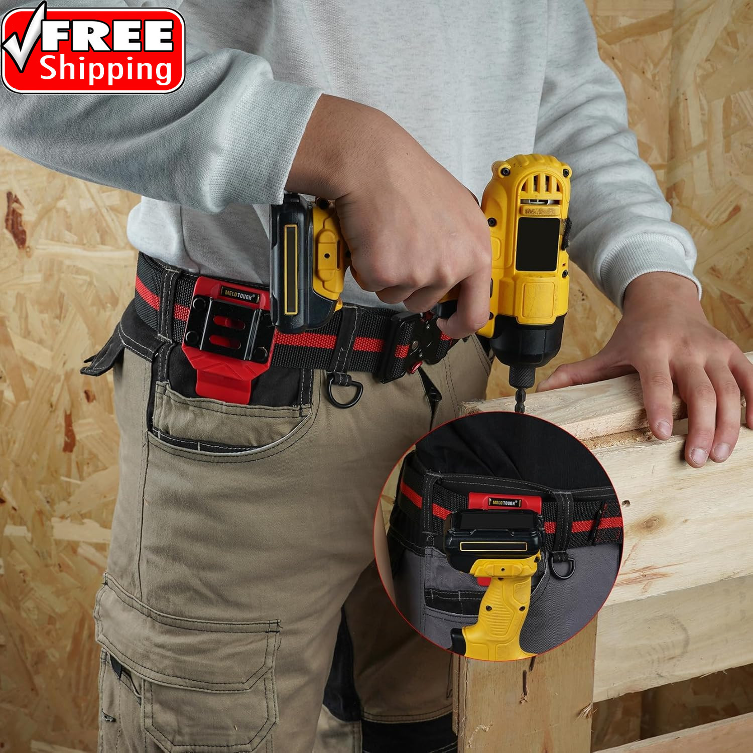 Drill Belt Clip,Drill Holder for Tool Belt,Measuring Tape Holder for Impact Driv