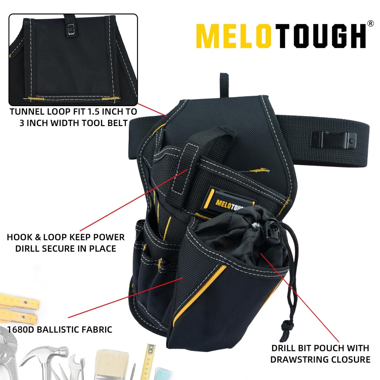 MELOTOUGH Impact Holster 3-in-1 Drill Holster Combo with Magnetic Wristband,T…