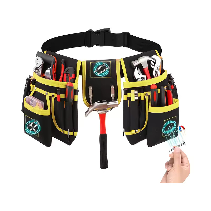 Magnetic Tool Pouch – 26-Pocket Adjustable Belt Bag for Electricians & Builders